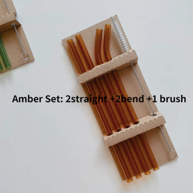 Set of 4 Glass Straws