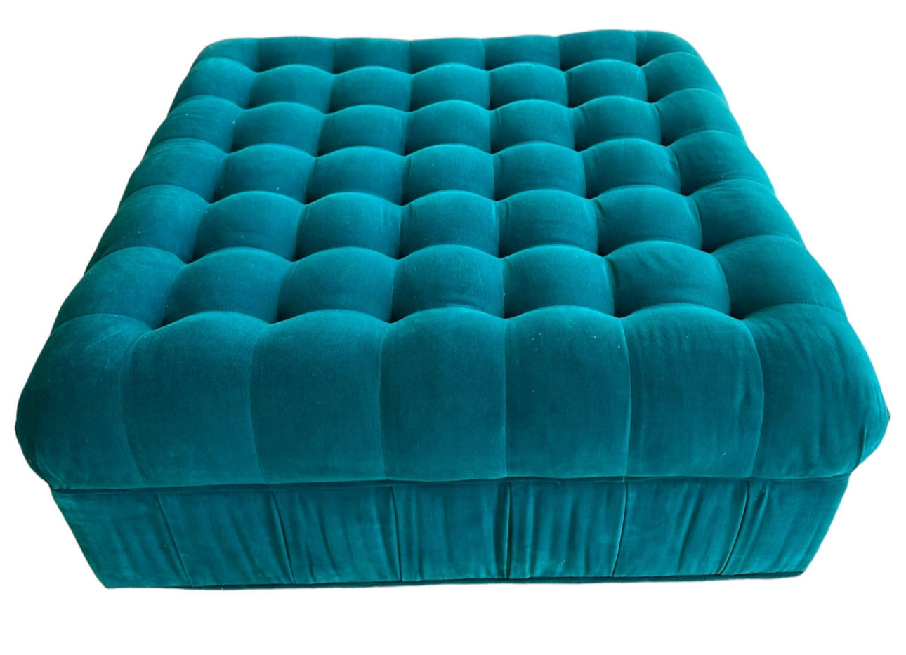 Velvet Turquoise Ottoman