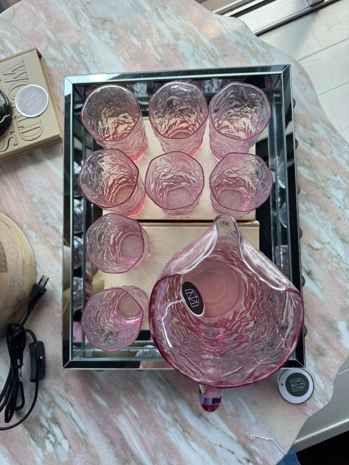 Pink Driftwood Glass Set