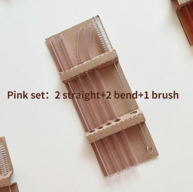 Set of 4 Glass Straws