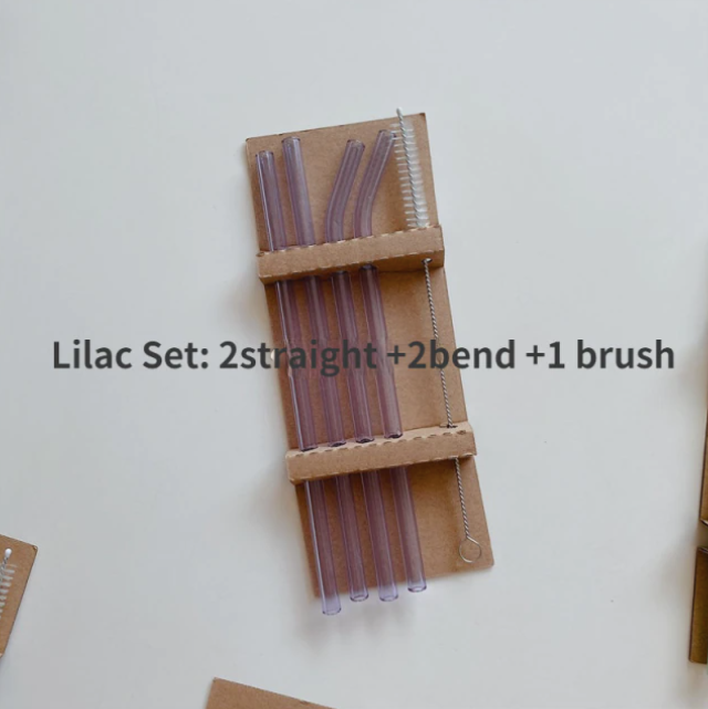 Set of 4 Glass Straws
