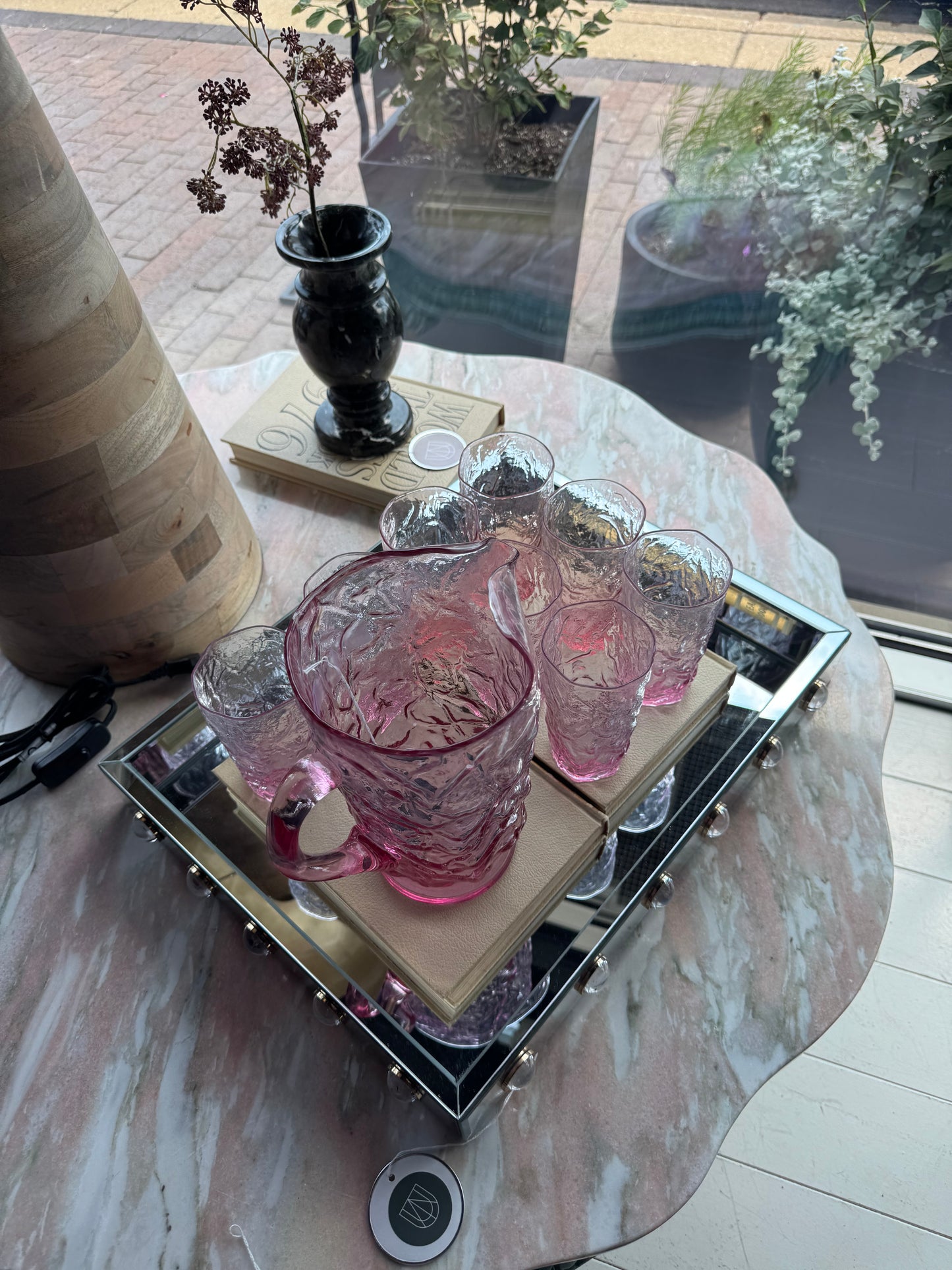 Pink Driftwood Glass Set