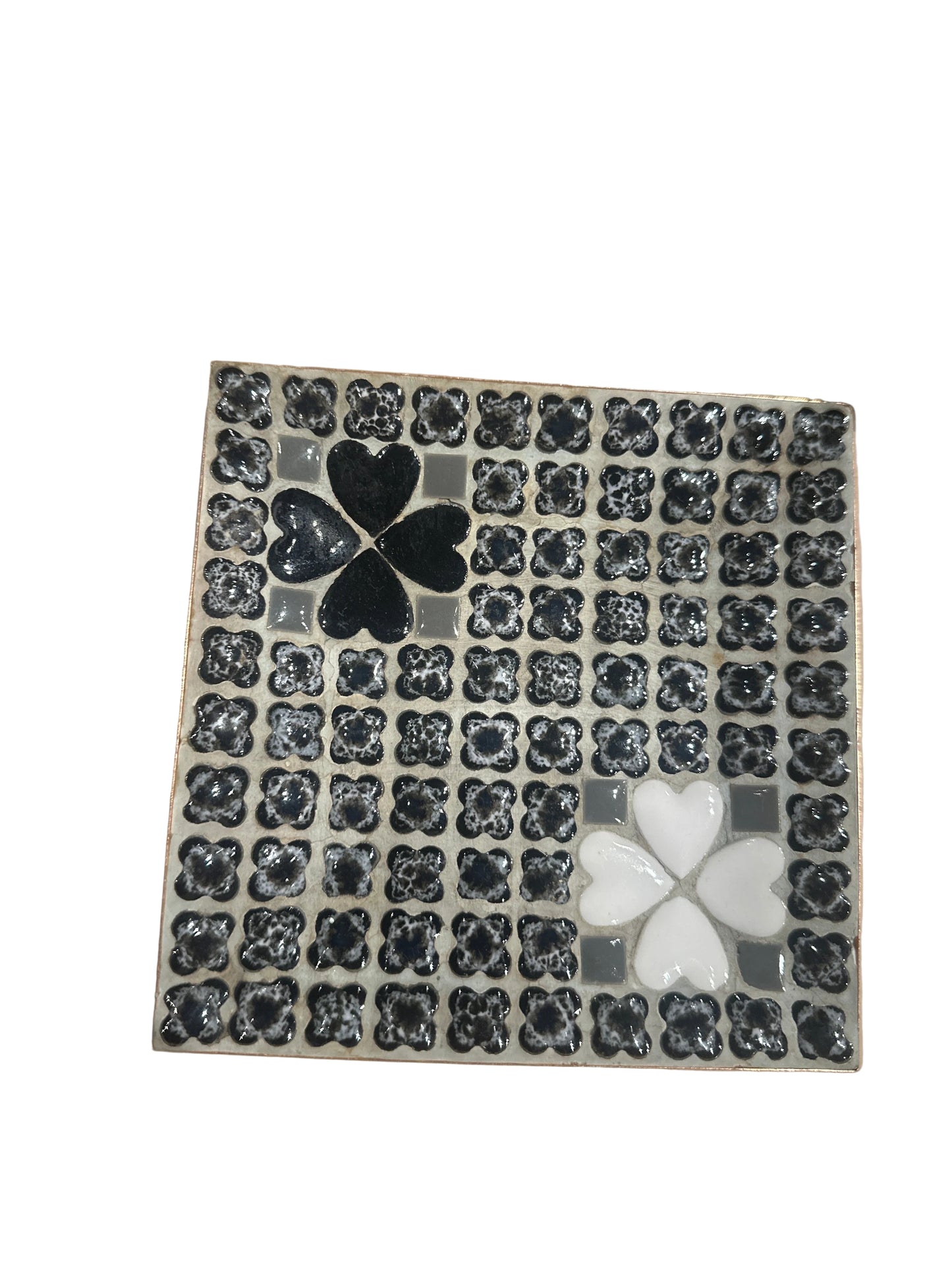 Vintage B + W Mosaic Tray