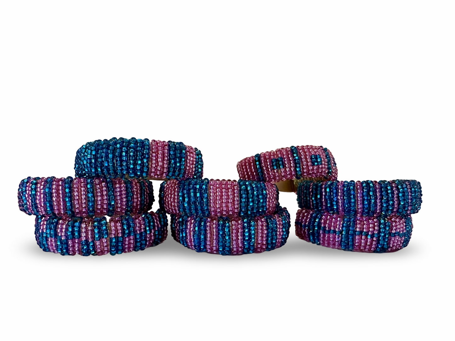 Hand Beaded Napkin Rings (set of 8)