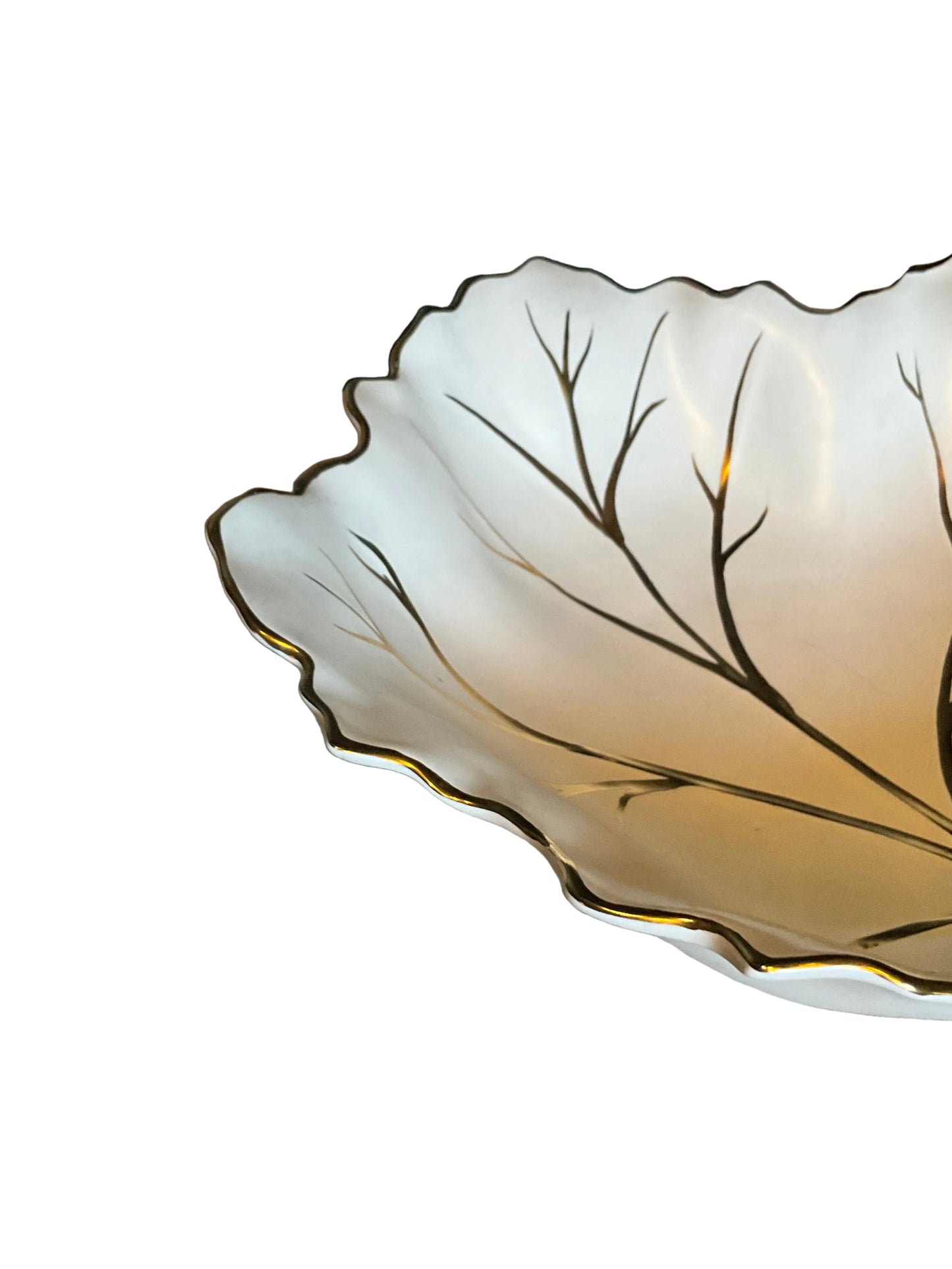 Vintage Limoges porcelain leaf dish