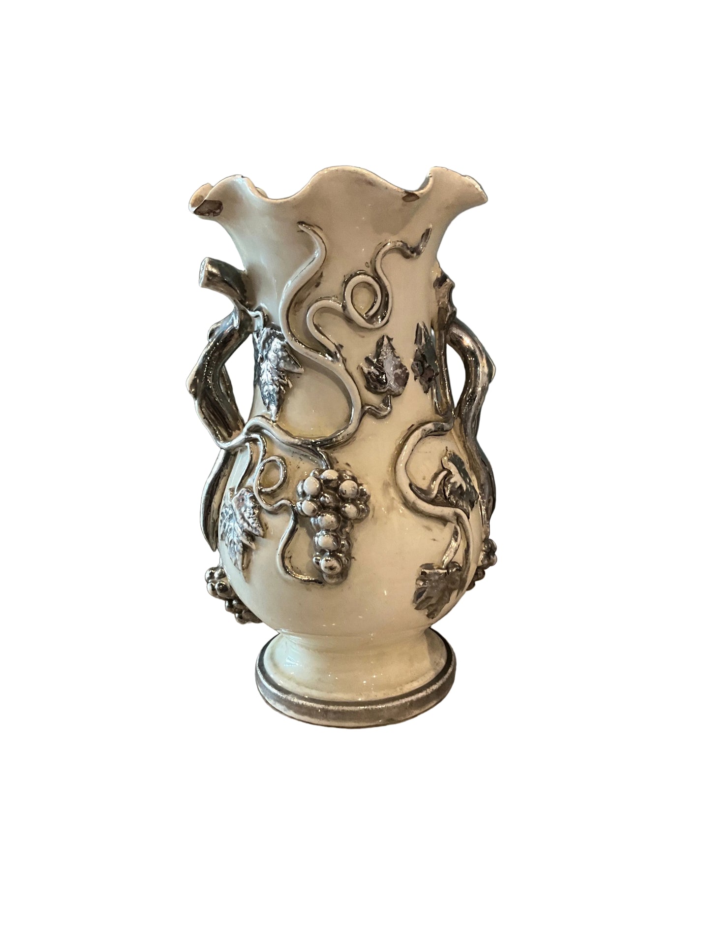 Vintage French silver and cream vase