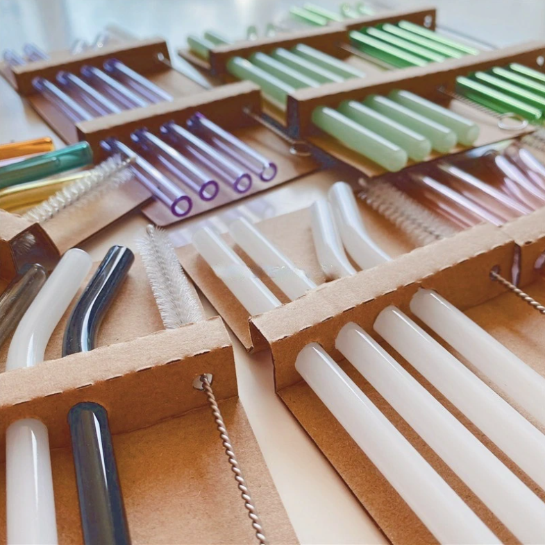 Set of 4 Glass Straws