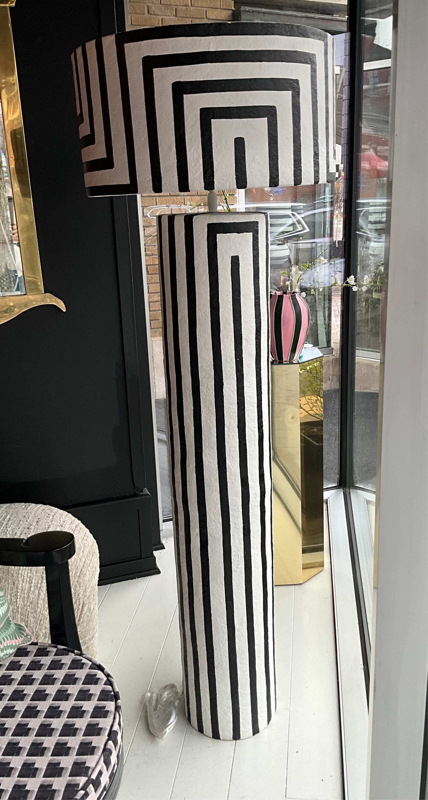 French Hand Painted Floor Lamp