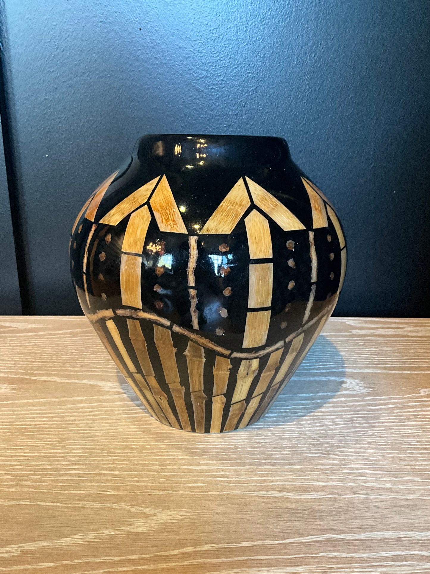 Black and Gold Vintage Harris Vase