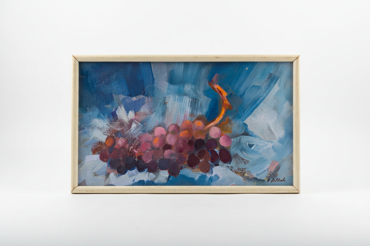 Framed painting of grapes