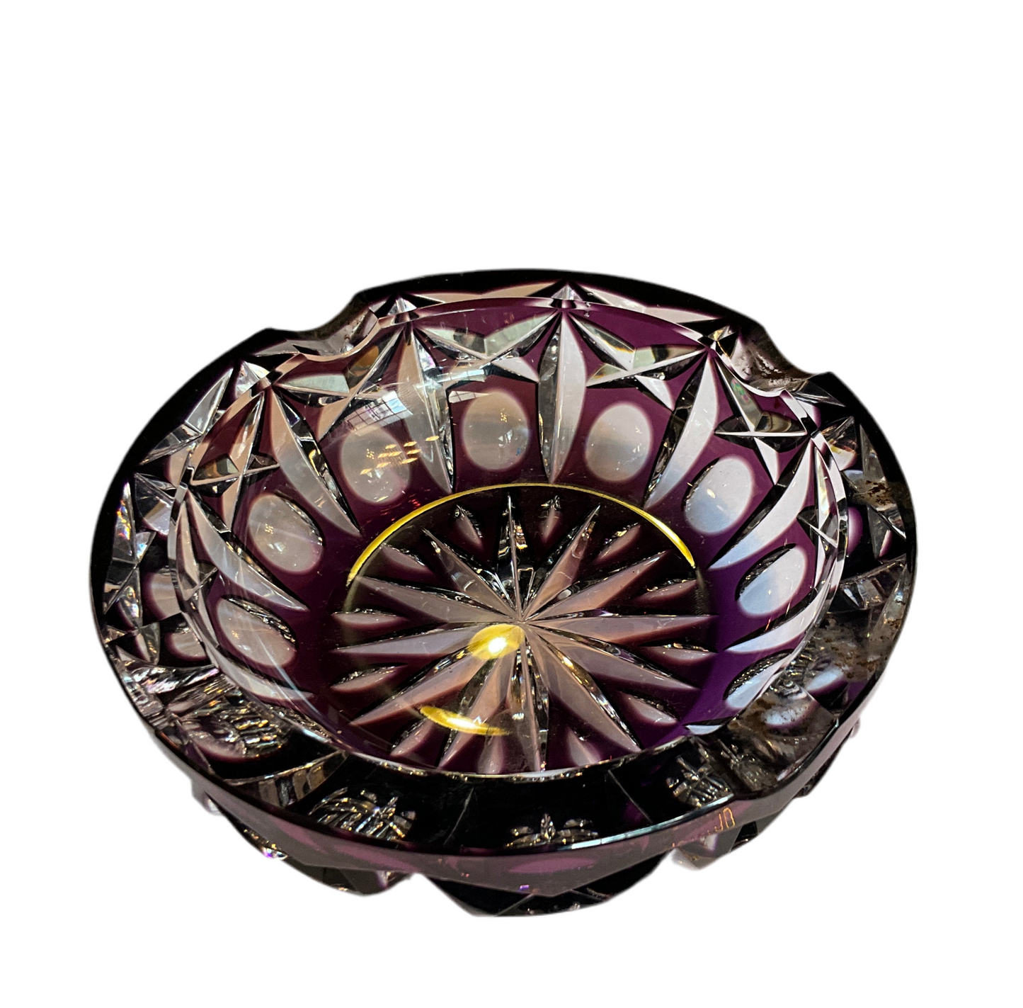 Vintage Bohemian Crystal Ashtray