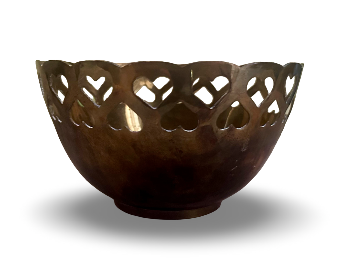 Vintage Brass Heart Bowl