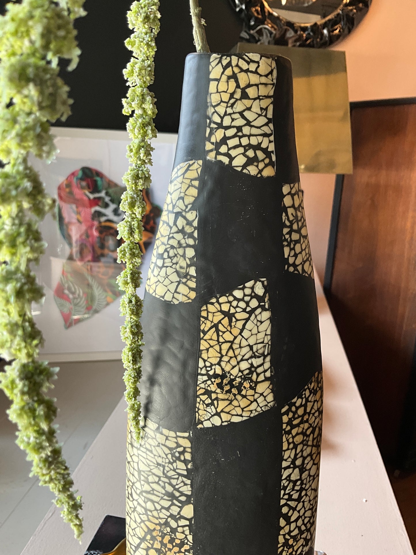Checkered Marbled Vase