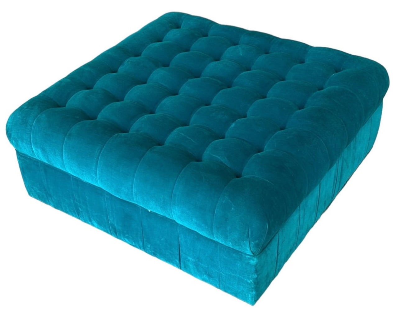 Velvet Turquoise Ottoman