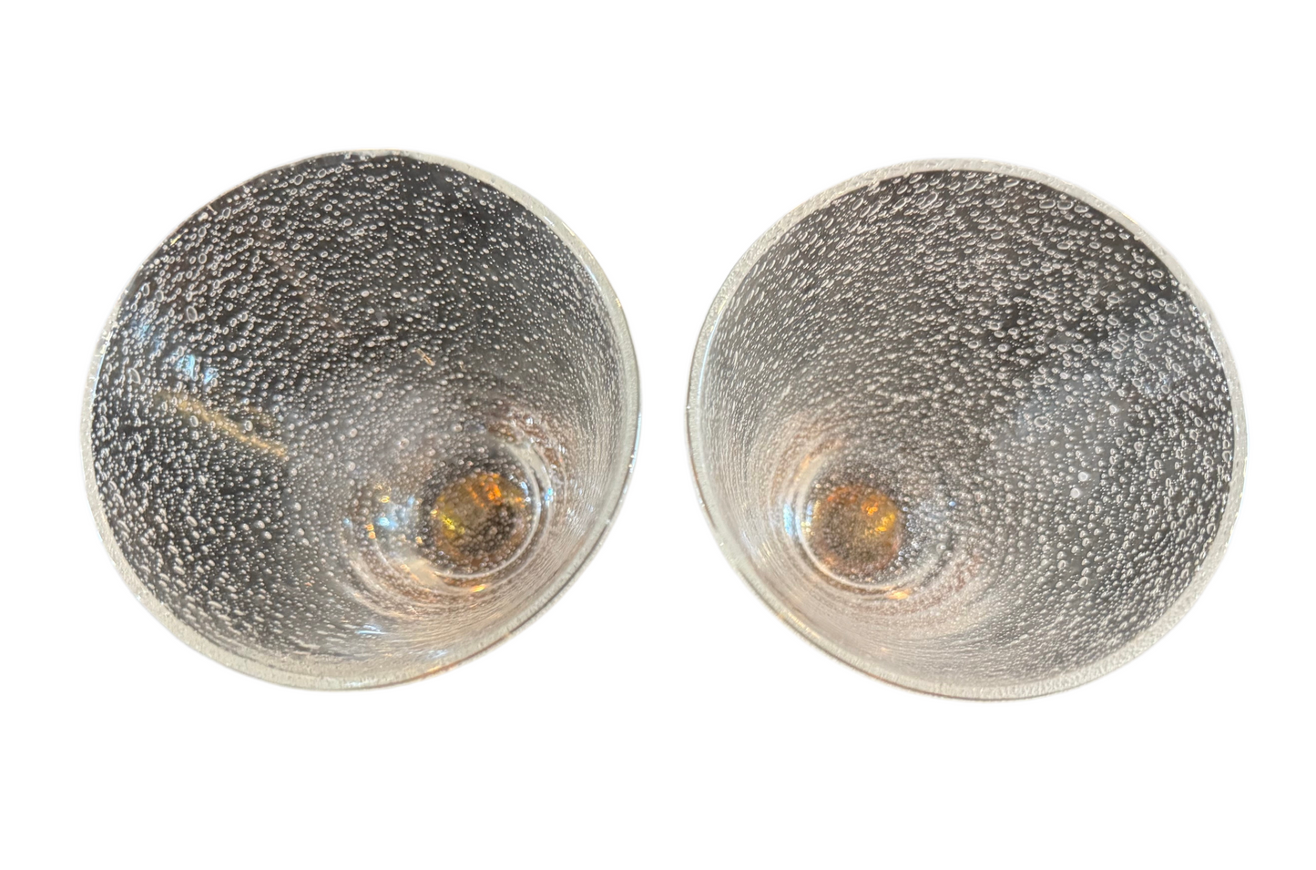 Amber Bubble Glass Goblets