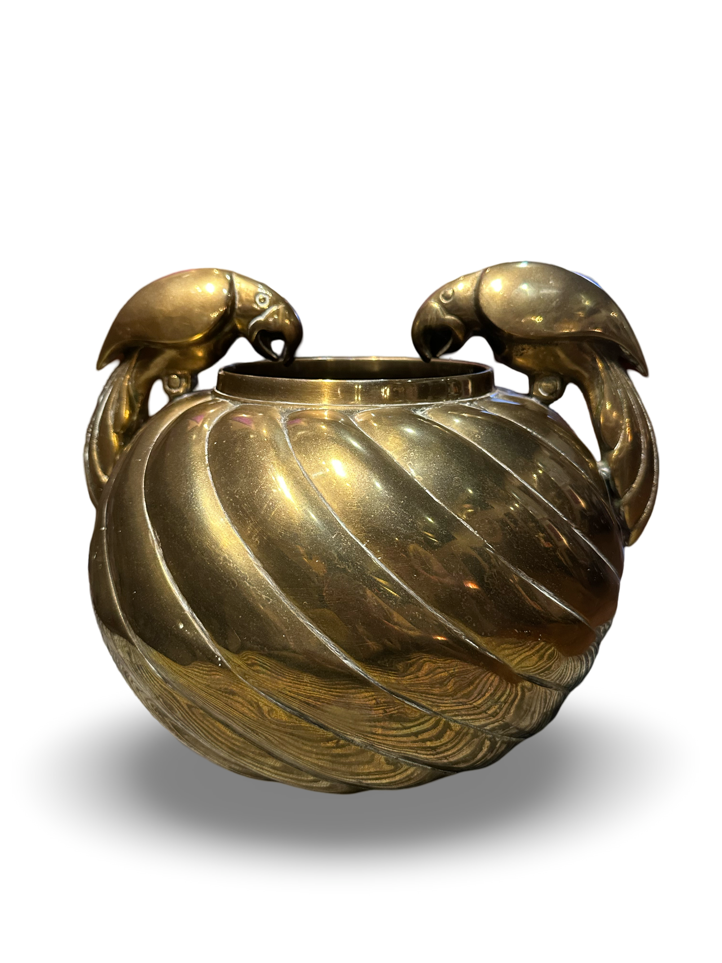 Brass Parrot Vase