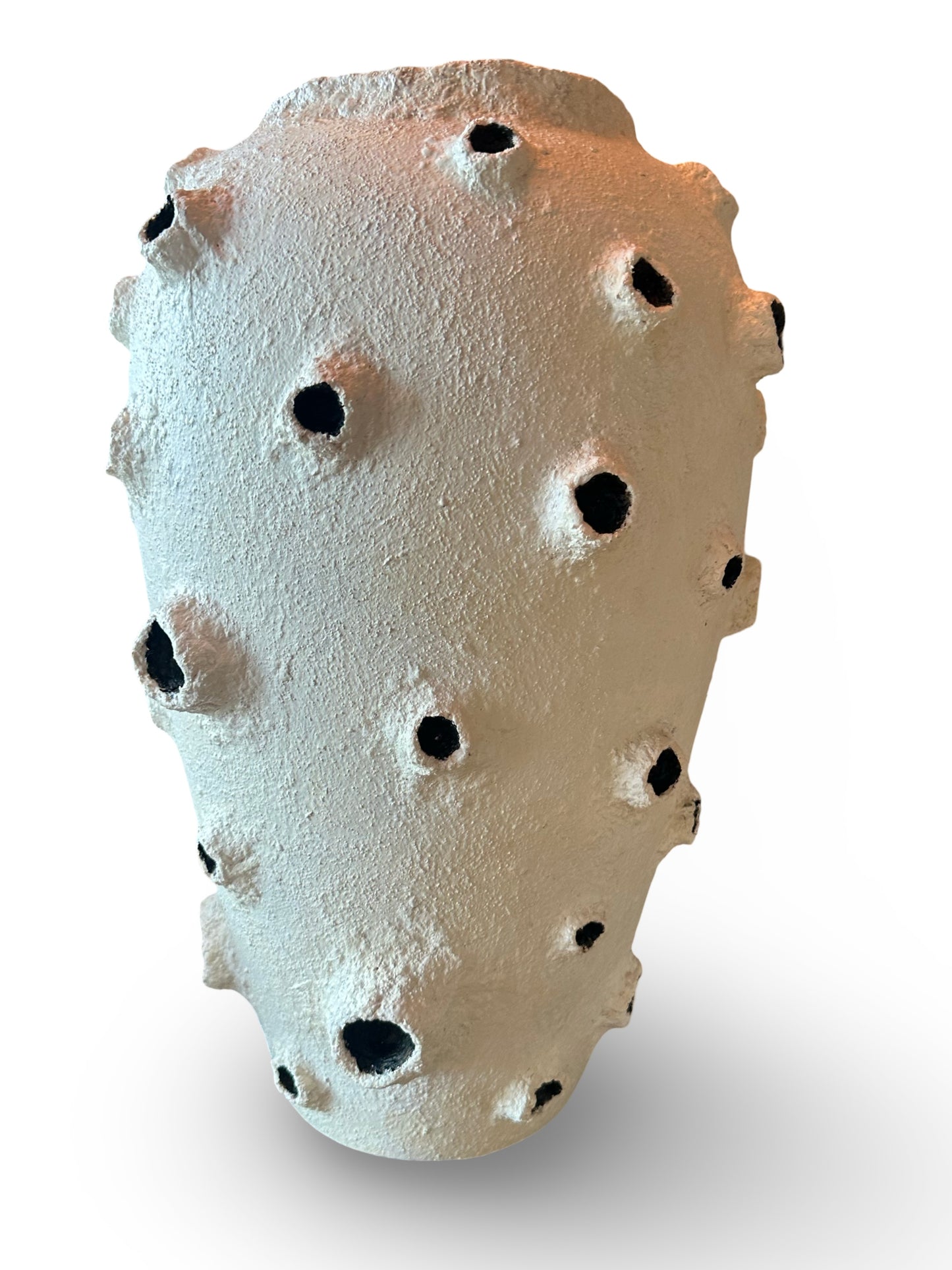 Tall White Crater Vase