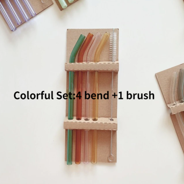 Set of 4 Glass Straws