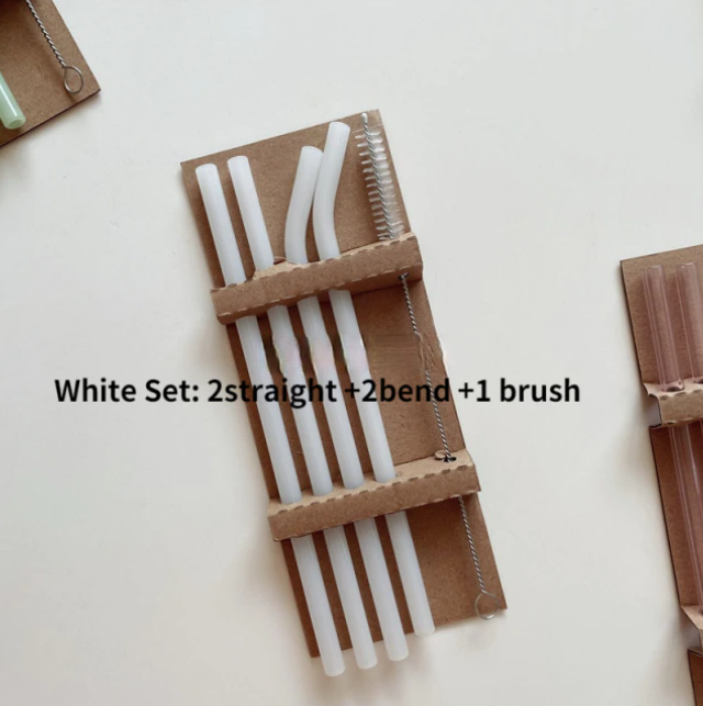 Set of 4 Glass Straws