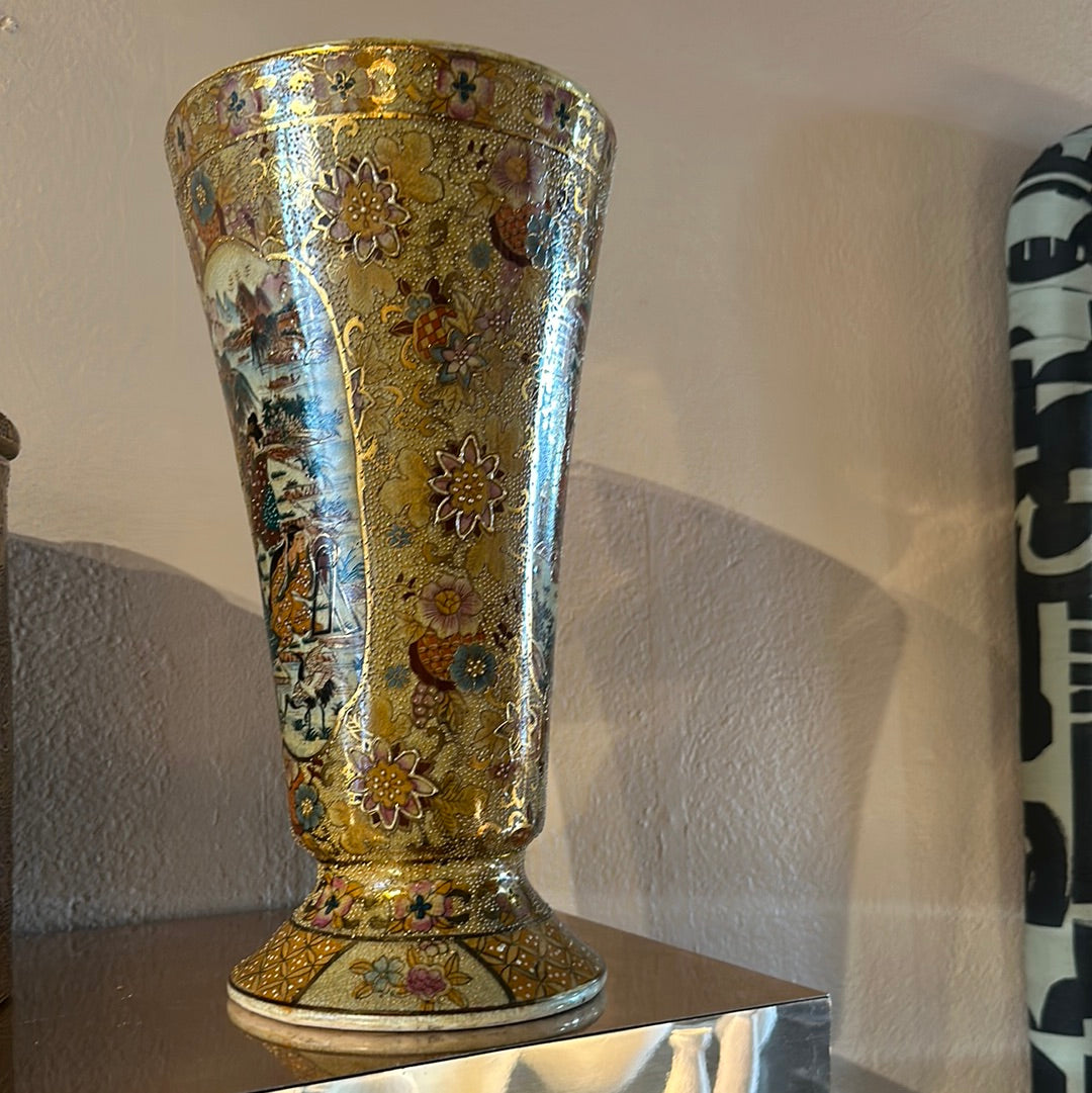 Large Tapered Satsuma Style Vase