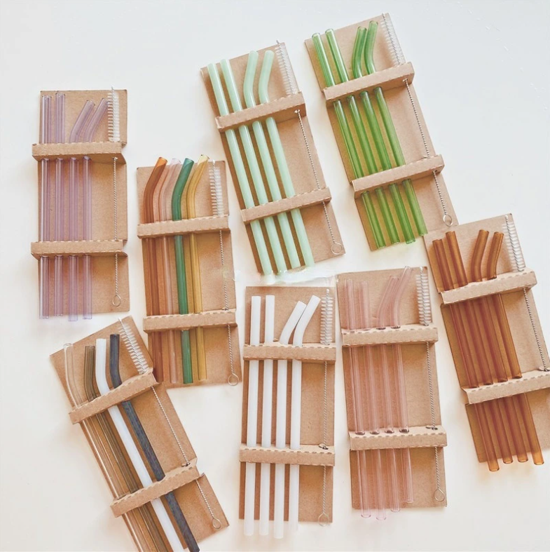 Set of 4 Glass Straws