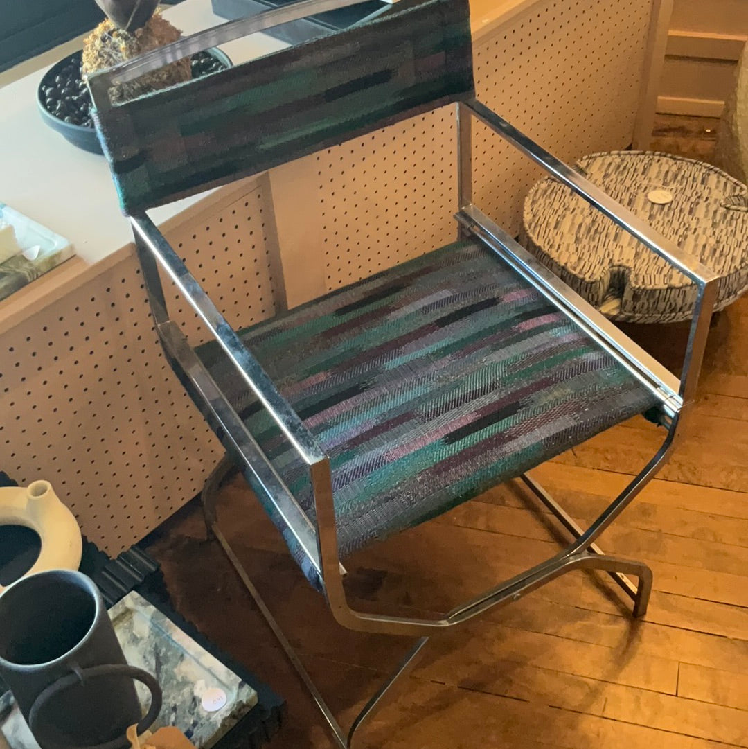 Vintage 1970s Chrome Director Chairs