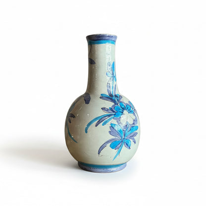 Vintage Italian flower vase by The Vault Creative, ceramic with floral design, featuring a classic, elegant shape and intricate detailing.