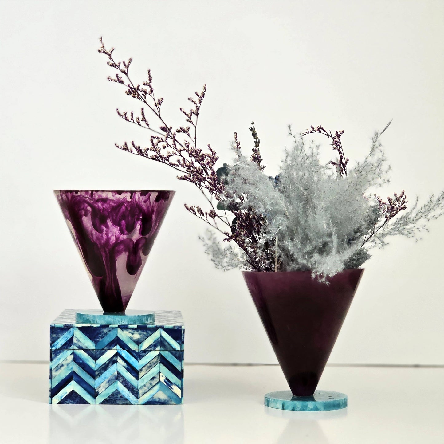Handmade Multi Color Resin Flower Vases - Dry Flowers Pot