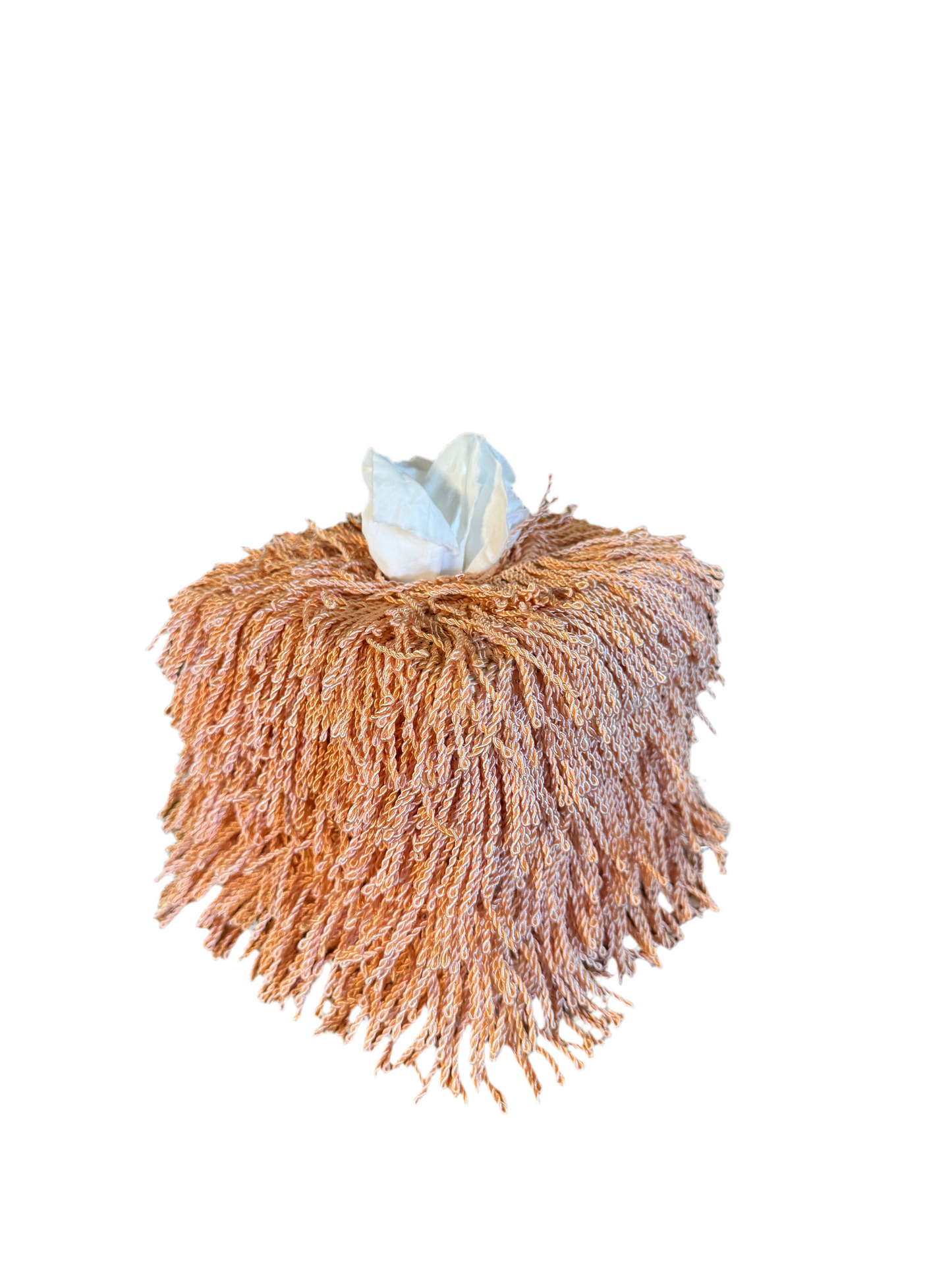 Pink Fringe Tissue Box Cover