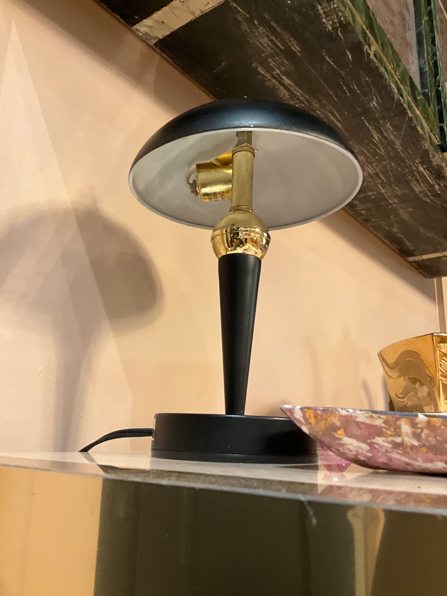 Small metal black table lamp