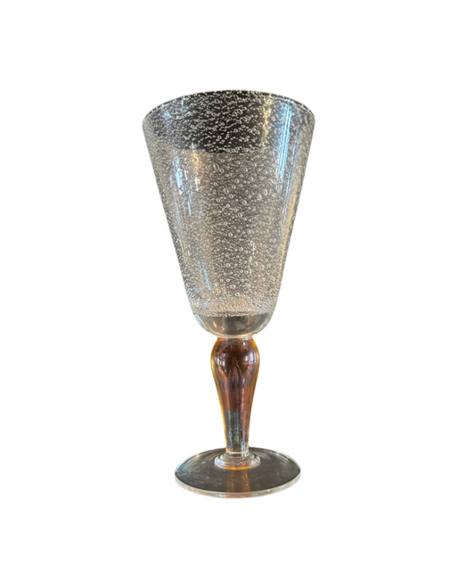 Amber Bubble Glass Goblets