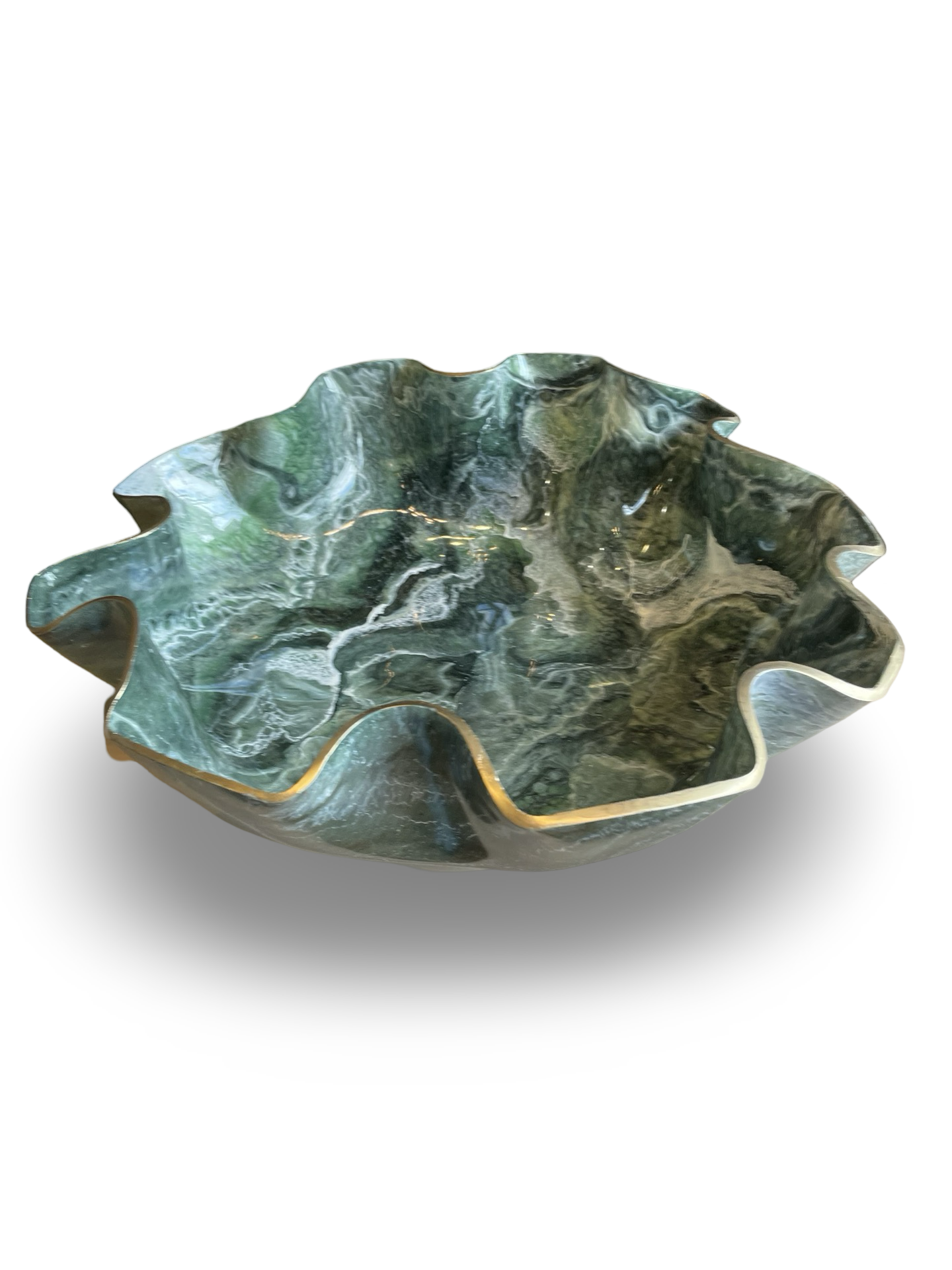 Green Gem Stone Resin Bowl