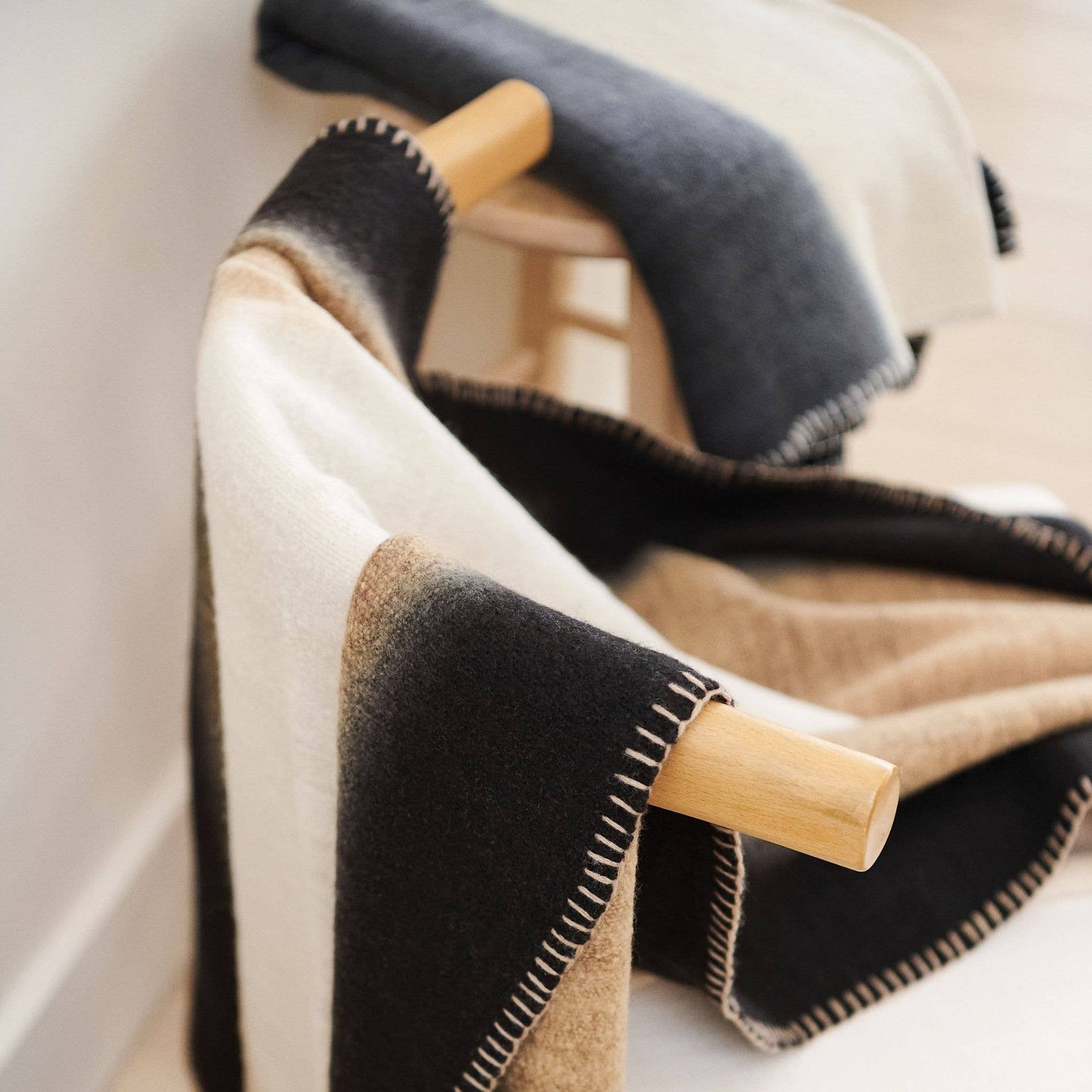 Classic Modern Artisanal Siro Brown Throw Soft Plush Merino