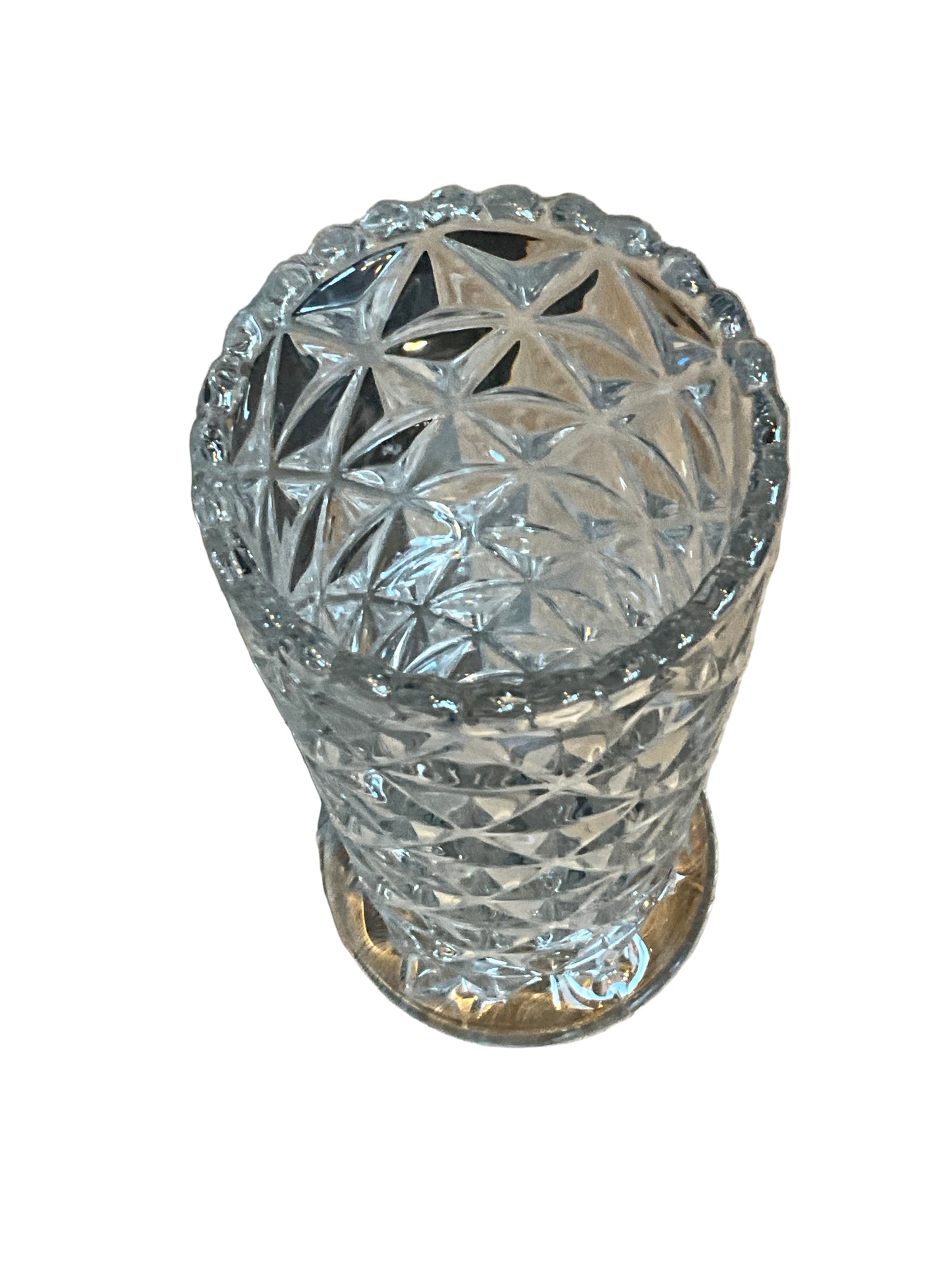 Mid Century Glass Scalloped Vase