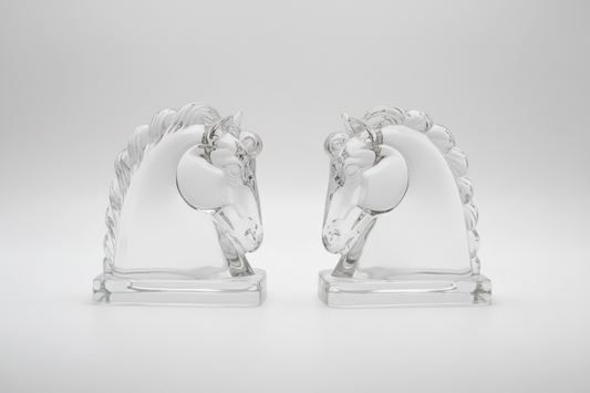 Clear glass bookends 