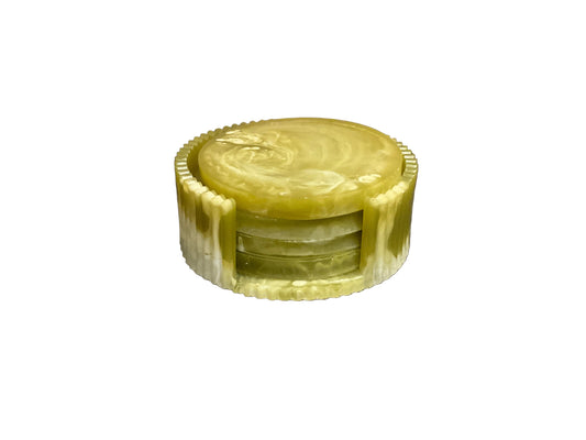 Audri | Coasters Fluted Holder Handmade Table, Barware Decor