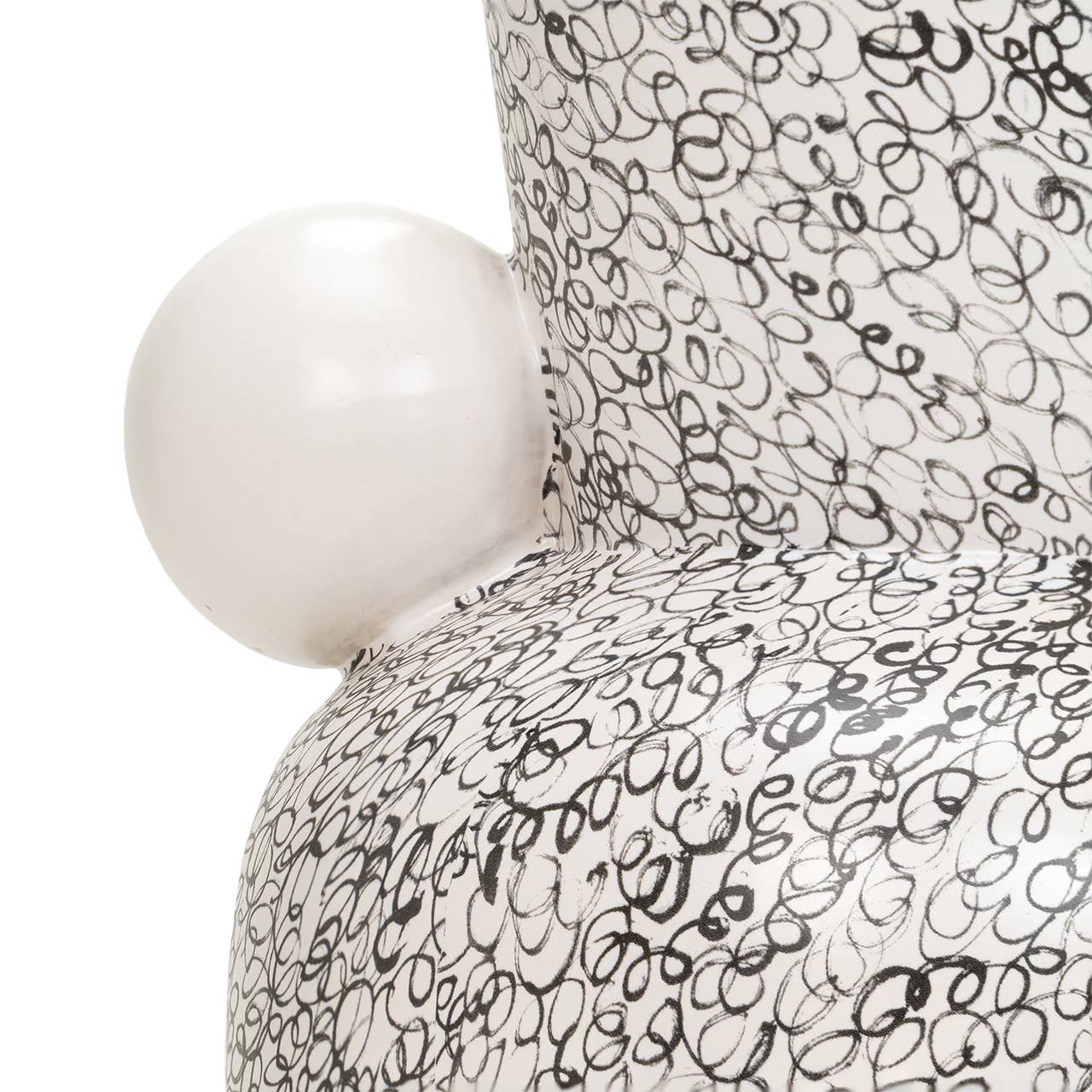 Kavana Decor Eridan Vase with a sleek, modern design in ceramic, featuring a glossy finish and neutral color for stylish home decor.