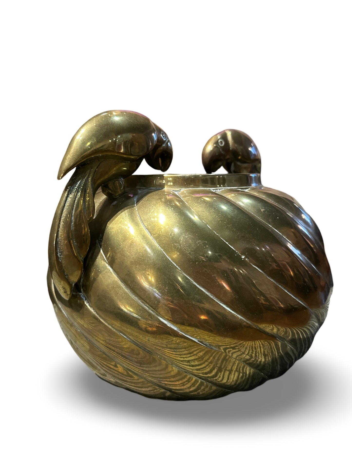 Brass Parrot Vase