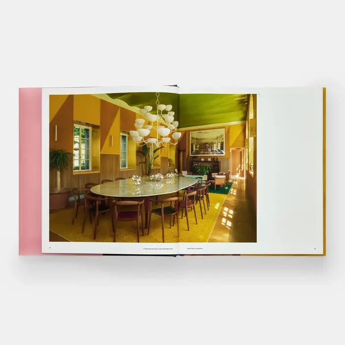 Cover of Italian Interiors: Rooms With A View by Phaidon, featuring an elegant interior room with large windows and scenic views