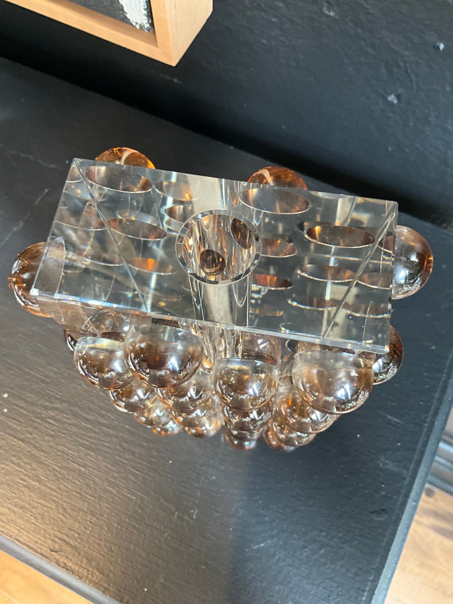 French transparent ball vase