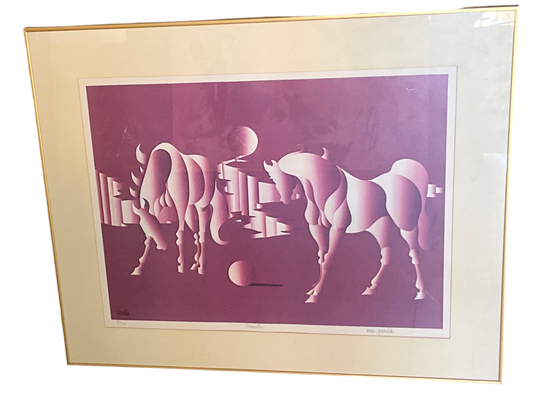 Vintage Purple Horse Print