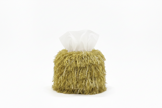 ARH Green Ribbon Fringe Tissue Box