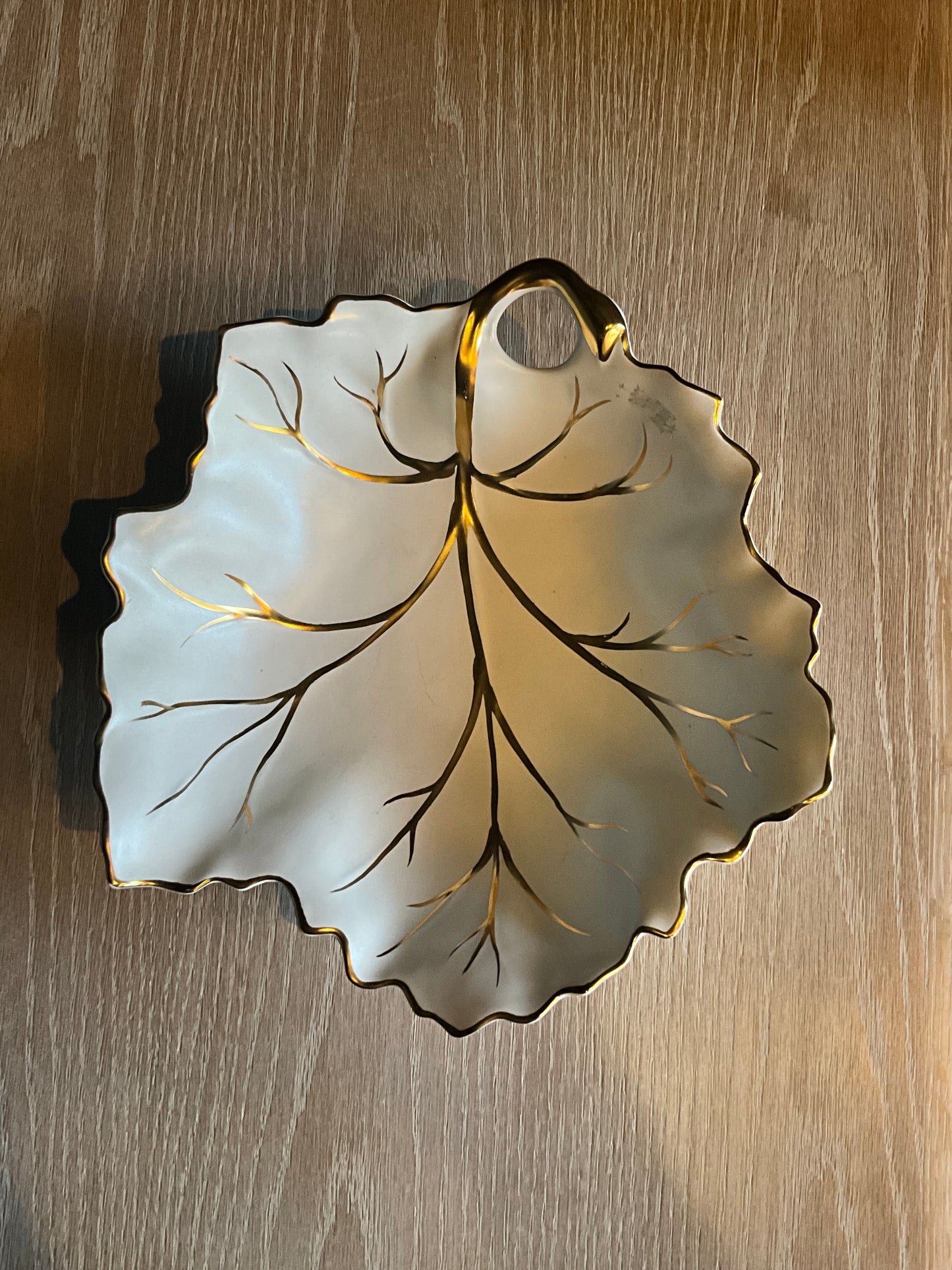 Vintage Limoges porcelain leaf dish