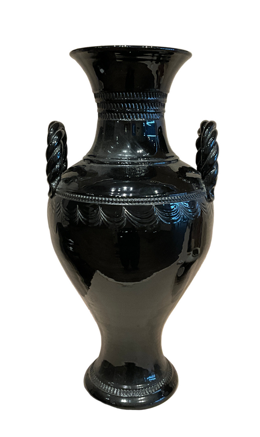 Large ceramic black vintage vase