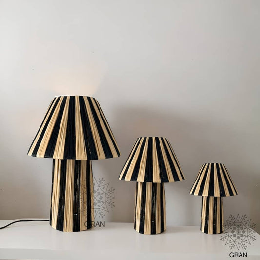 Woven Raffia Table Lamp, Moroccan Table Lamp