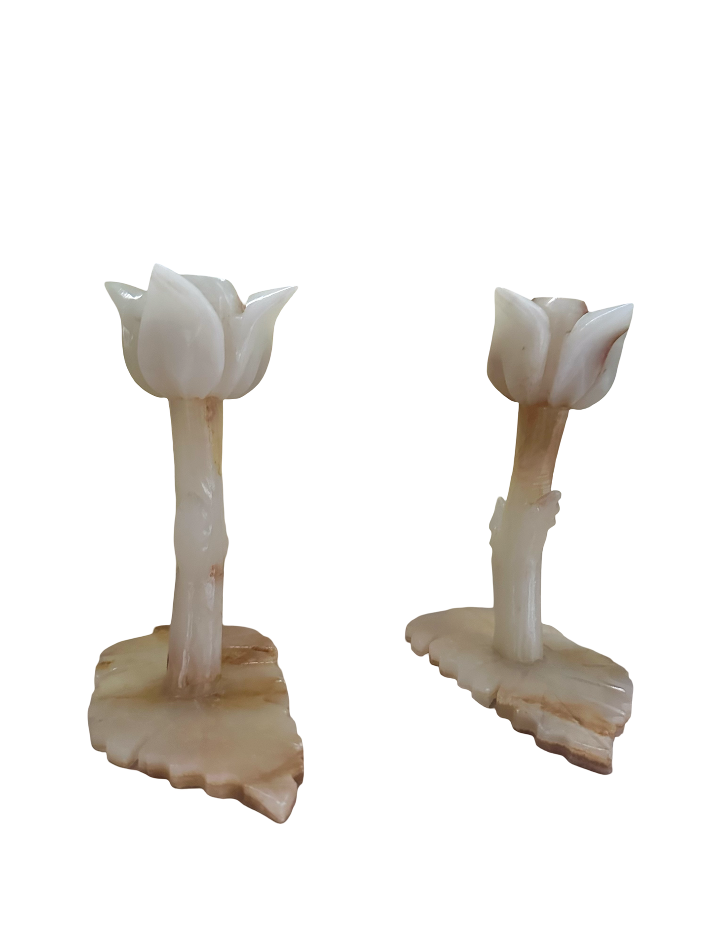 French Floral Onyx Candle Holders