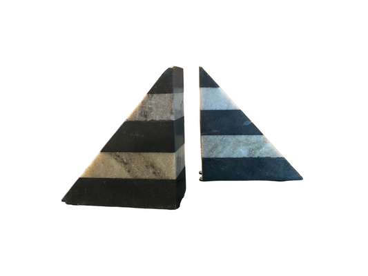Vintage Stone Stripe Bookends