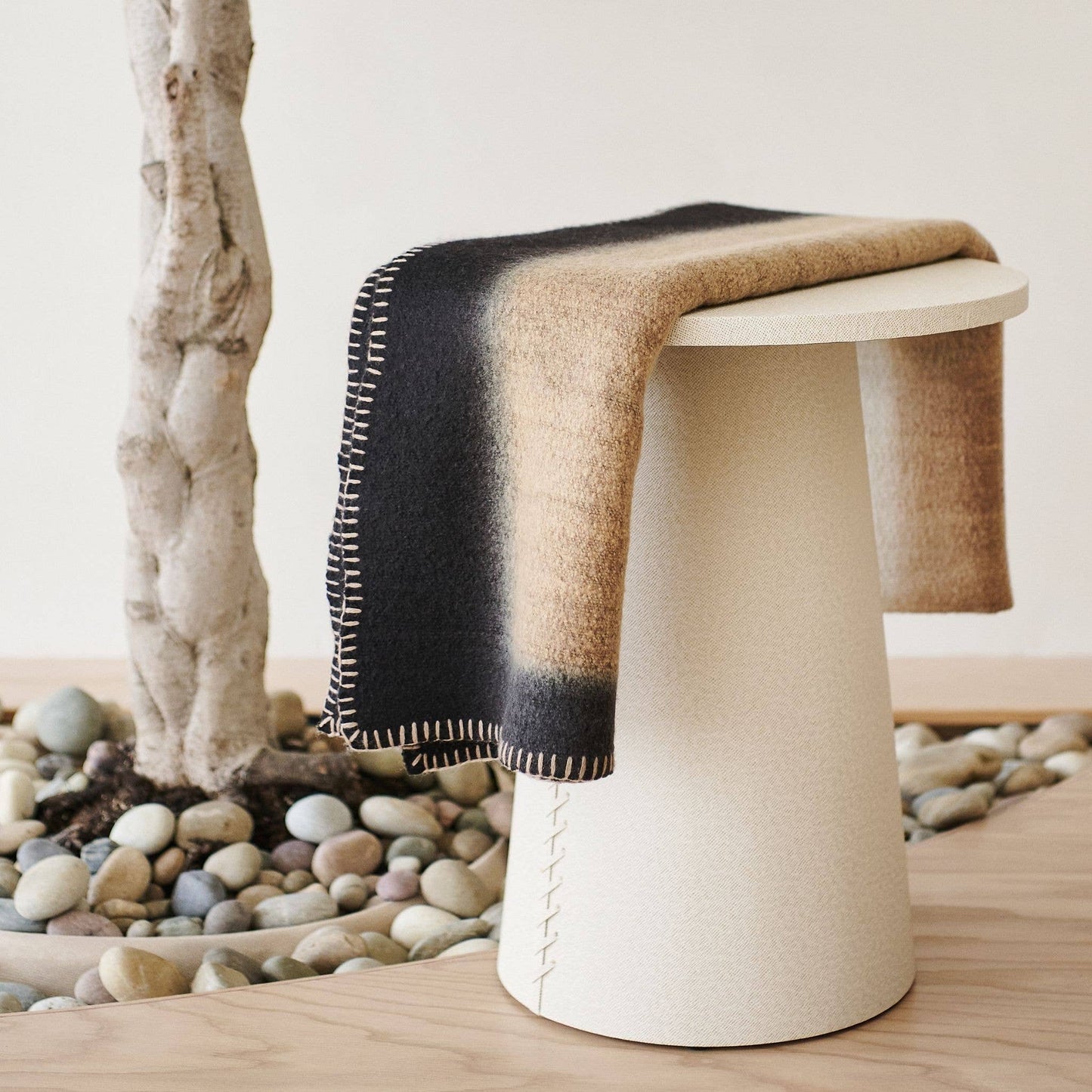 Classic Modern Artisanal Siro Brown Throw Soft Plush Merino