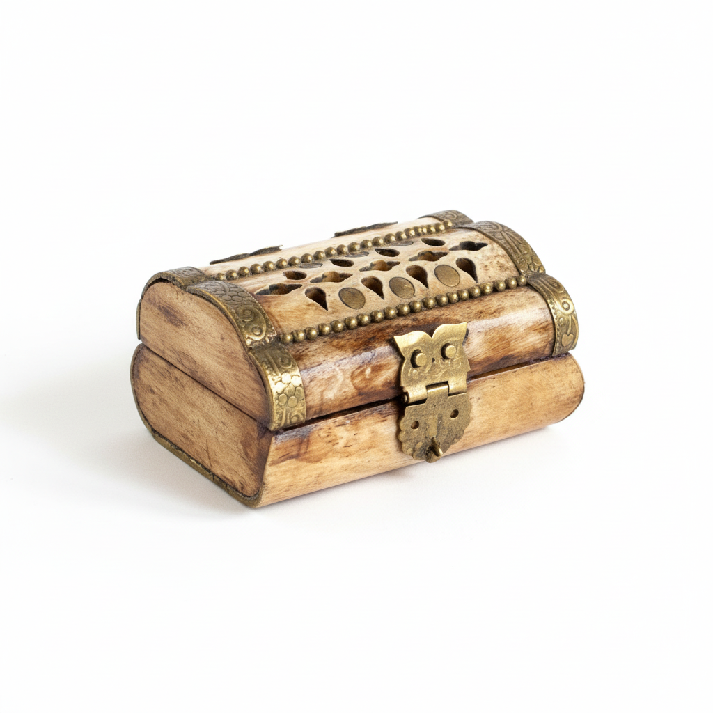 Carved Bone and Brass Box