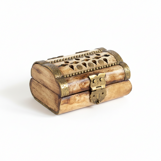 Carved Bone and Brass Box